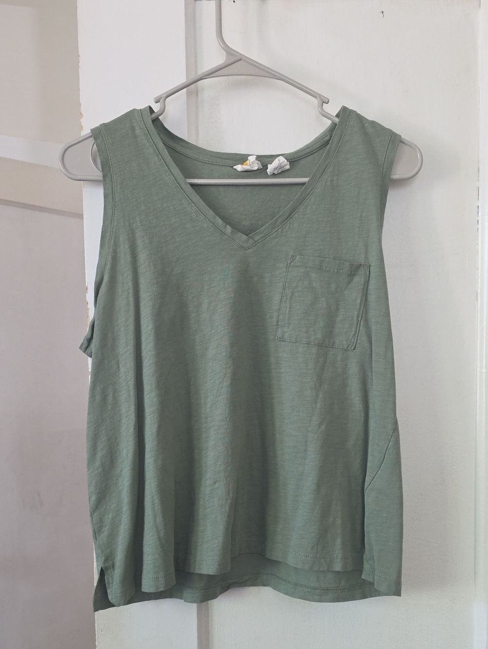 C&C California Sage Green V-Neck Pocket Tank